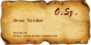 Oros Szidor névjegykártya